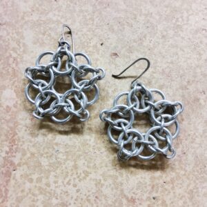 Meg Borthwick earrings chain mail circle