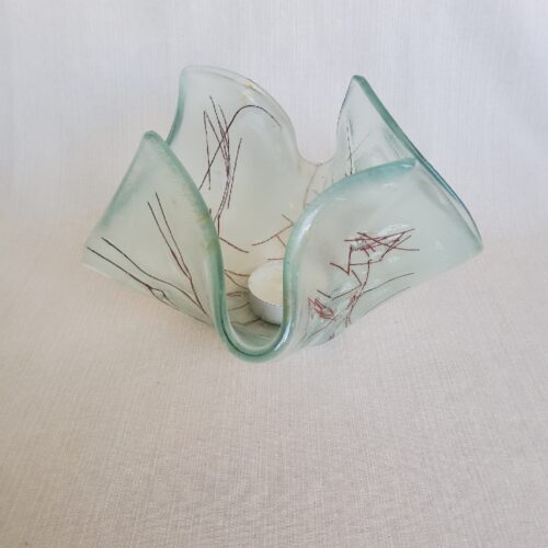 Virginia Smith slumped glass candle holder 1